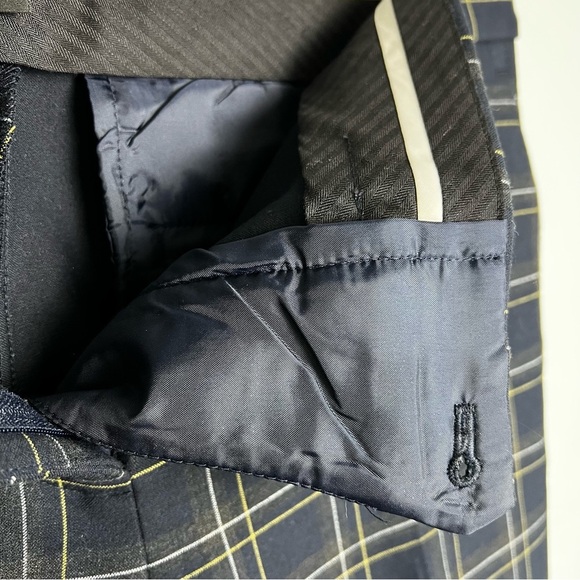 Ann Taylor - Devin Fit Plaid Trousers Pants Prep Balmoral Fall Navy Blue Sz. 8 - Picture 8 of 11